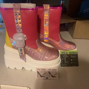 Cape Robbin Holographic Pink Platform Sneakers